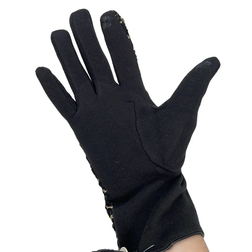 Riah Fashion Driving Gloves NWT Smartphone Touch Black Gold Small S